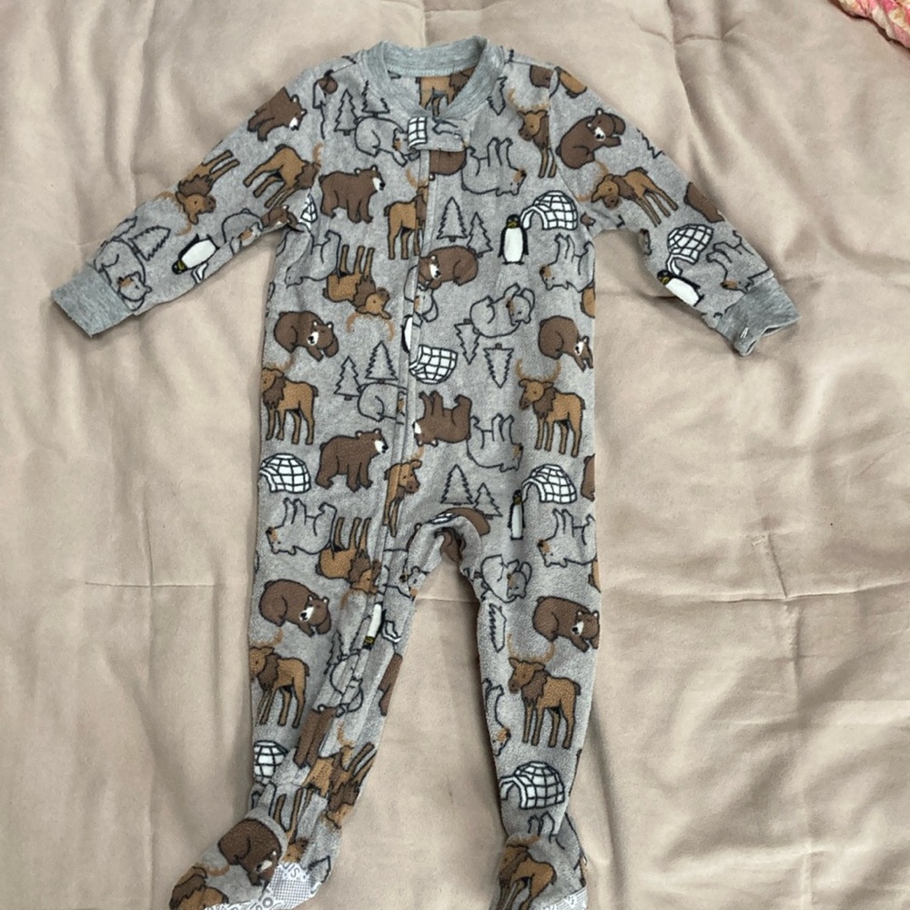 Zippered flannel pajamas